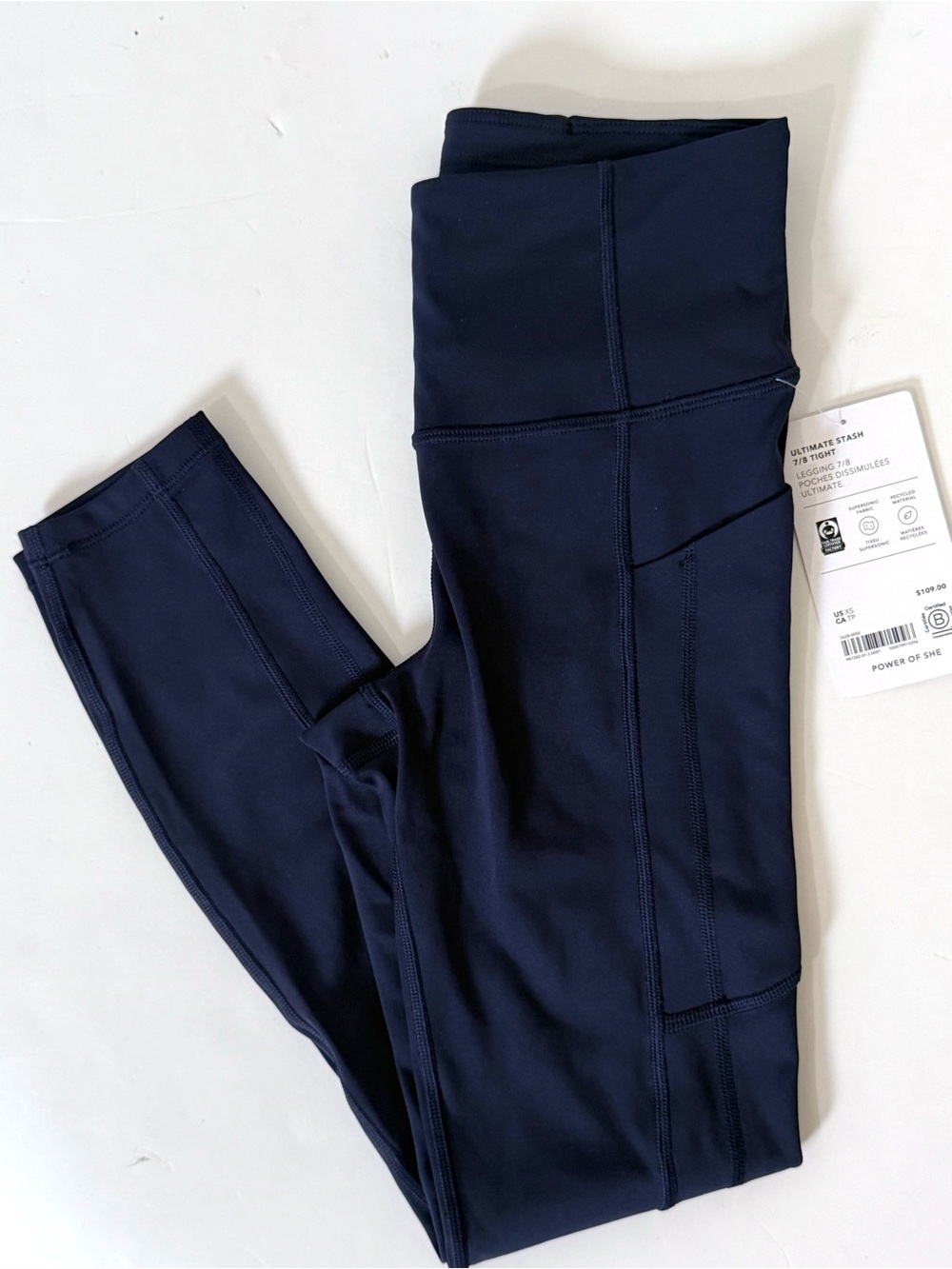 Athleta Ultimate Stash 7/8 Tight Color Blue 987242 Womens Size XSmall NEW
